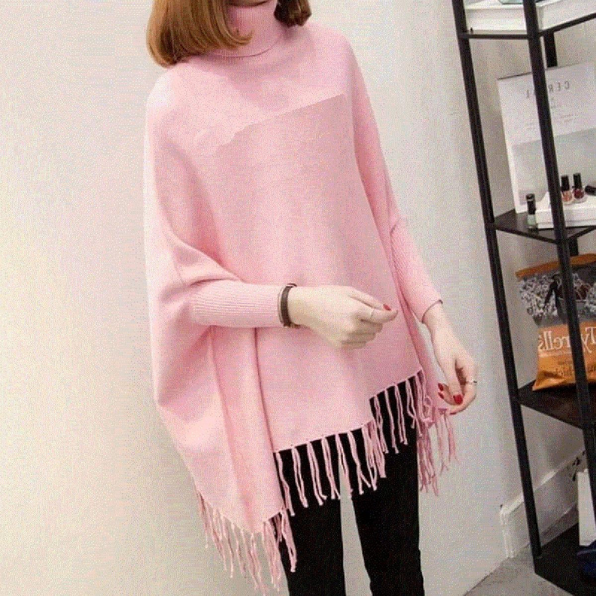 Best Quality Top For Girls - Best Quality Poncho For Winter - Pink Color