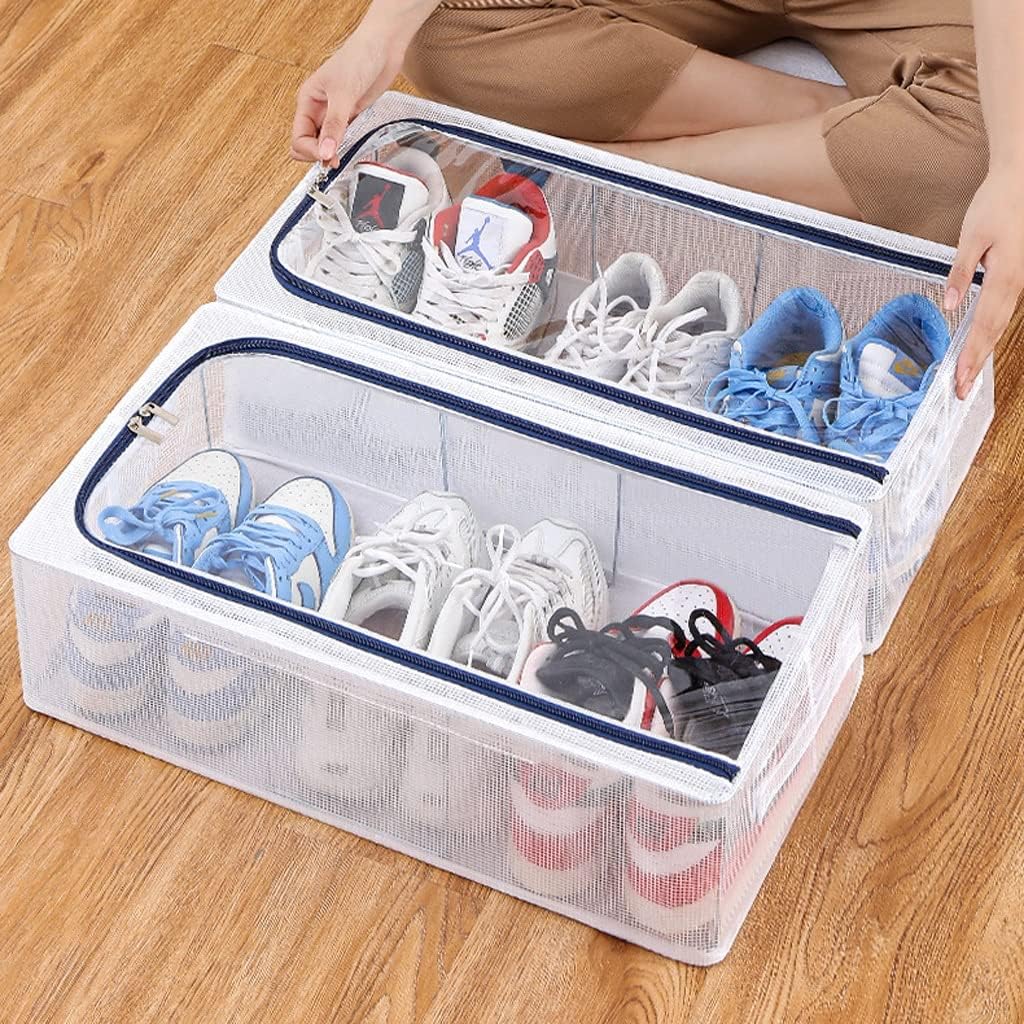 Transparent Storage Shoe Box Steel Structure Free Installation Shoe Cabinet to Prevent air Moisture Protection Shoes Clothing Toys Storage Box