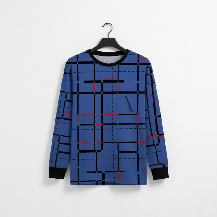 HY Boutique Lot Lining Screen Print Full Sleeve T-Shirt – Premium Quality, Smart Look, Good Stitching, Fashionable Design (Sizes M, L, XL)