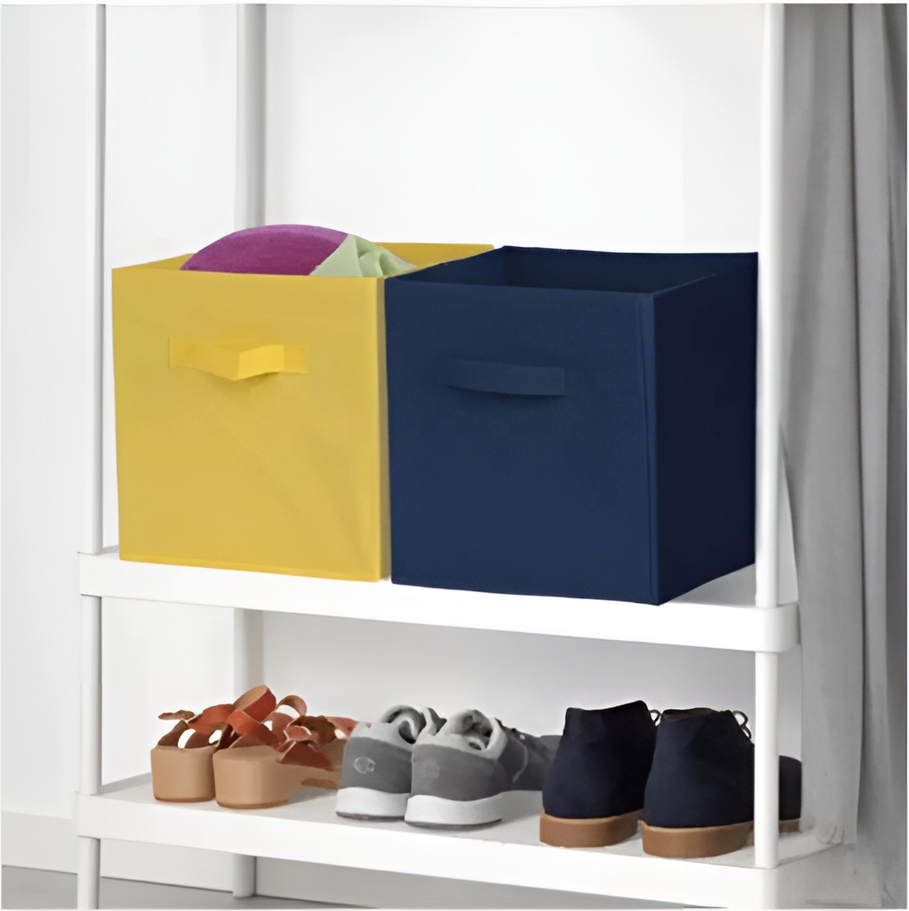 Foldable Canvas Storage Box (Random Color)