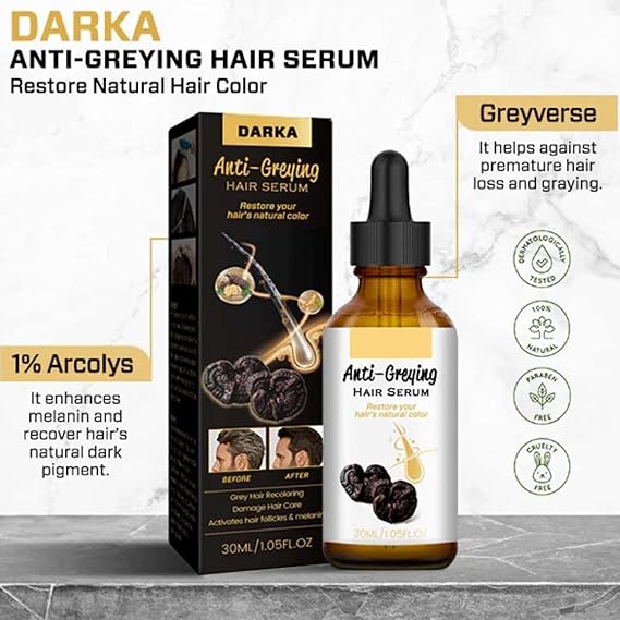 Hair Darkening Se-Rum, Darka Anti-greying Hair Se-Rum, Nutrient Natural Darkening Se-Rum 30 ML