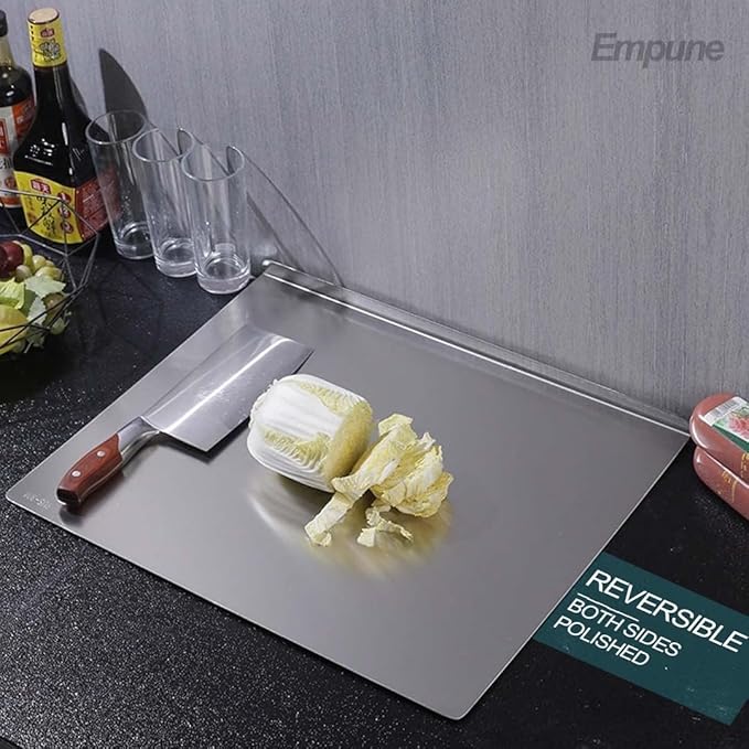 Stainless Steel Cutting Board! 🔪✨   Durable, hygienic, and easy to clean—perfect for all your chopping needs. A must-have for any chef! - Size: 41x33Cm