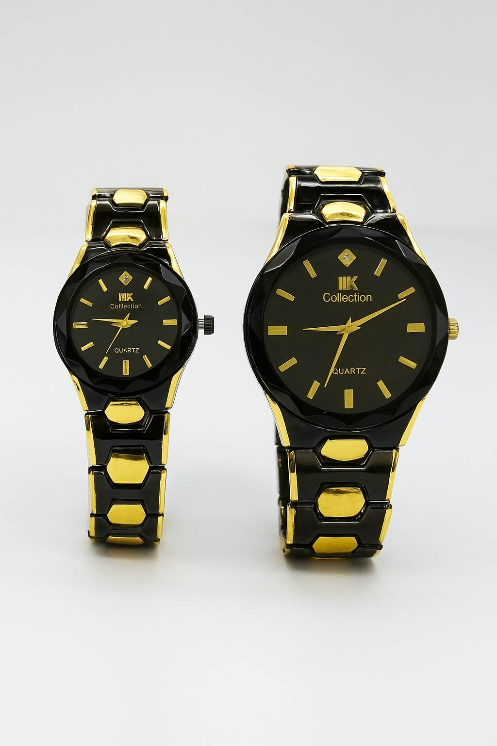 Elegant Couple Watch Set – Luxury Quartz Wristwatches For Him & Her With Dual-tone Metal Strap