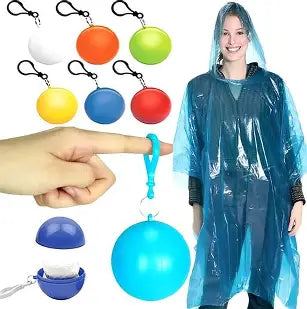 Portable Raincoat Ball Disposable Raincoats Waterproof Transparent Rain Cover Emergency Coat (random color)