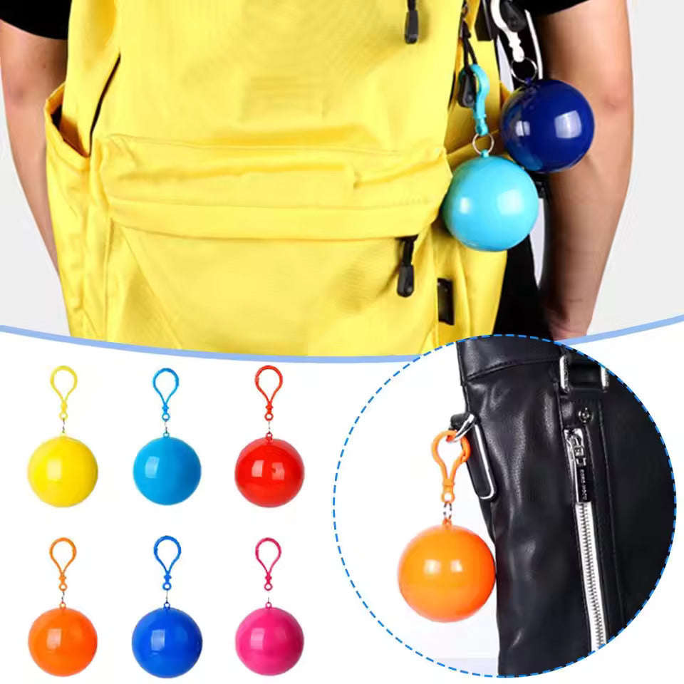 Portable Raincoat Ball Disposable Raincoats Waterproof Transparent Rain Cover Emergency Coat (random color)