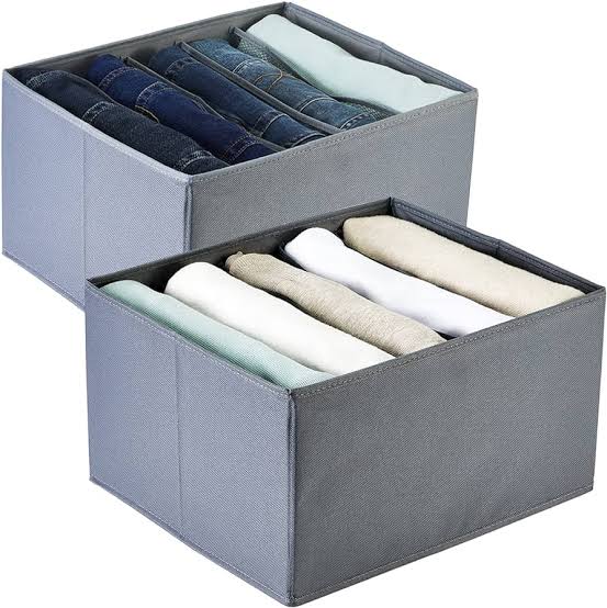 Cart Jeans organizer 6 grids foldable organize 70 GSM (random colors) - Pack Off 01