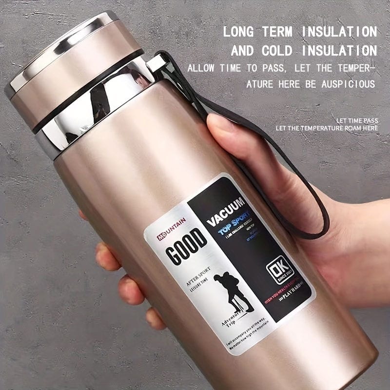 1000ml Large Capacity Stainless Steel Thermos Bottle – Hot &amp; Cold Vacuum Flask Water Bottle (Random color)