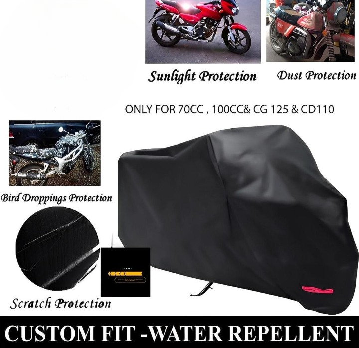 Rain Bike Top Cover – Water &amp; Scratch Proof Parachute – Fits CD70CC and 125CC Bikes (Random color)