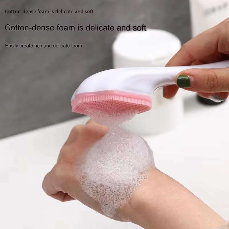 1 pcs Silicone Face Scrubber Exfoliating Brush, Manual Handheld Massager, Facial Cleansing and Blackhead Scrubber, Soft Bristles for Face Skincare (Random Color)