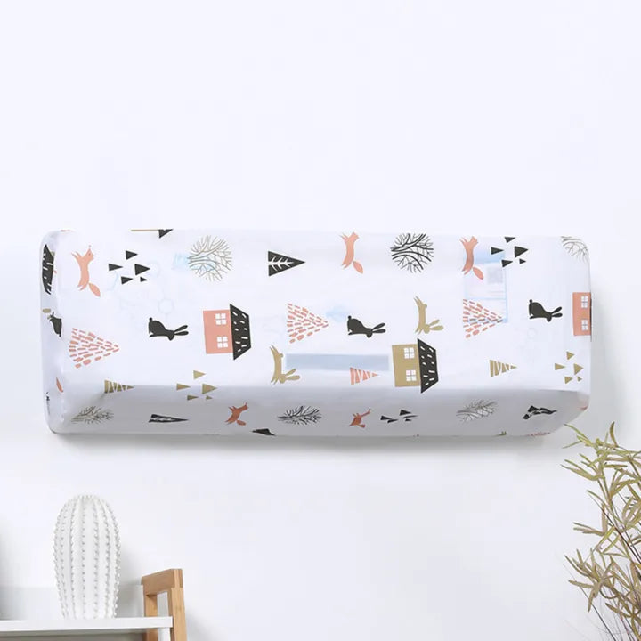 Ac Protective Dust Cover  Cute Cartoon Printing Dust Cover for air condition (Random design &amp; Color)1 ton